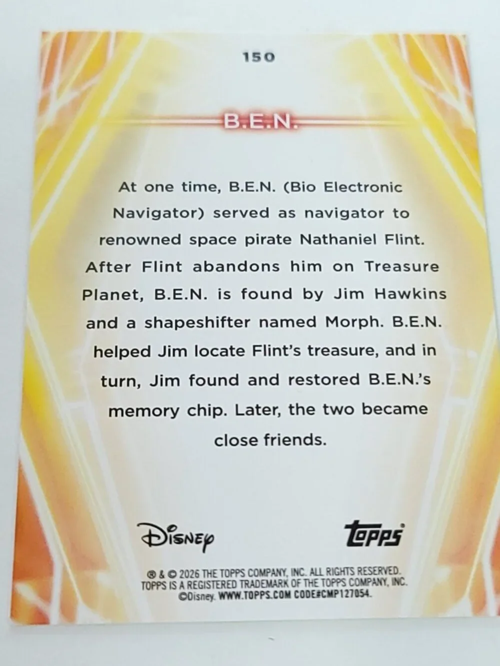 BEN Topps 2026 Disney Neon Holo Parallel Refractor Limited 169/199 - Picture 4 of 4
